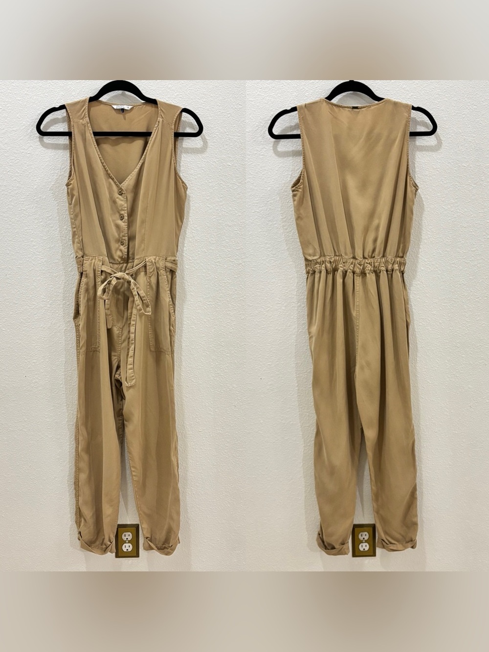 Esprit EDC Vintage 90's Y2K Khaki Jumpsuit Belted Size Small